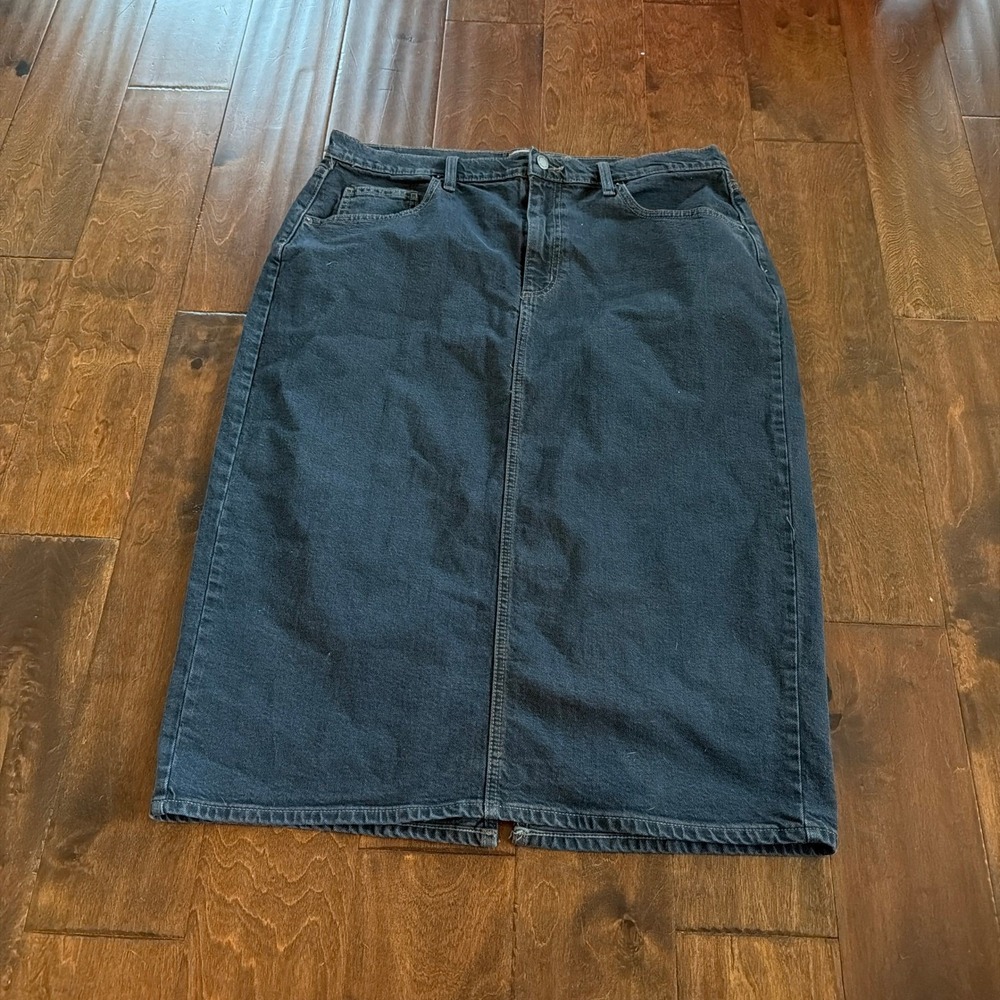 Universal Thread High Rise Slit Back Denim Pencil Skirt Blue Womens Size 14